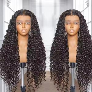 China Curly Human Hair Wig PrePlucked Brazilian Hair 13x4 13x6 360 Kinky Curly Lace Frontal Wig factory