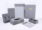 Hotel Desk 13*13*13.5cm PU Leather Tissue Box Embroidered Logo