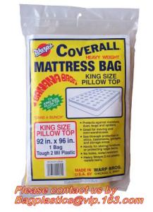 China Plastic Mattress Protector Bag or Sofa Cover For Storage ,Moving, High tensile strength matress packing bags factory