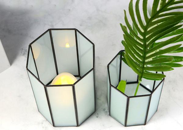 Frosted octagonal dry flower decorative glass artifact vase lamp light cover