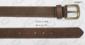 China Embossed Dots In Brown PU Mens Casual Belts , Mens Suit Belts With Antic Brass Buckle on sale