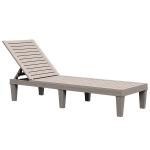 Outdoor Furniture Sun Bed for Swimming Pool Plastic Stackable Chaise Lounge
