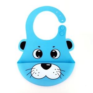 China Cute Animal Silicone Baby Girl Bibs , Colorful Funny Baby Bibs With Sleeve factory