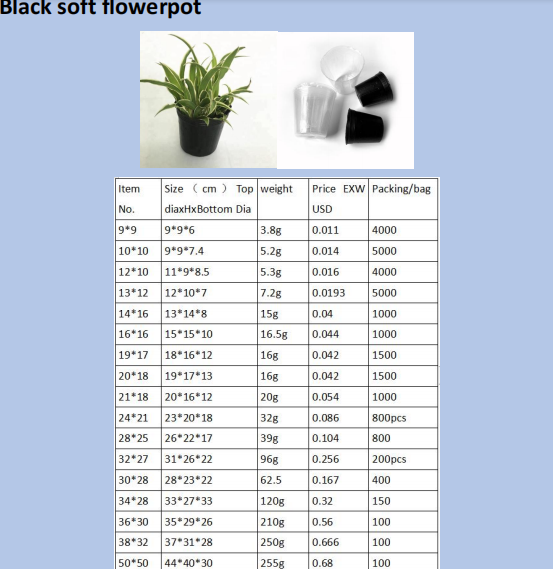 HDPE Polyethylene 14cm Plastic Grow Bags Quince Seedling Poly Bags