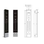 6.4 Inches White Light Segment Display Black Glass Sandblasted Stainless Steel
