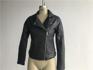 China Levis Ladies' Black Pleather Biker Jacket Asymmetrical Zip Through LEDO1723 factory