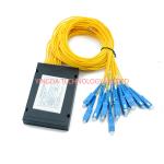 Small FTTH Passive Fiber Optic PLC Splitter 1X16 SC SM 2.0mm High Stability