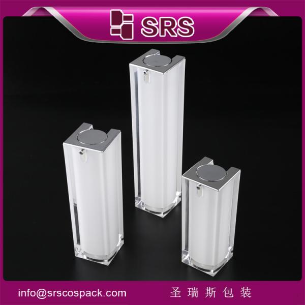 square luxury high quality bottles ,15ml 30ml 50ml airless bottle for body cream