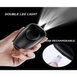 USB Rechargeable Safe Sound Personal DC5V 130mAh Emergency Security Alarm For