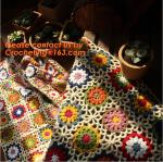 Countryside Handmade crochet hook Daisy blanket, Cashmere knitted blanket throw,