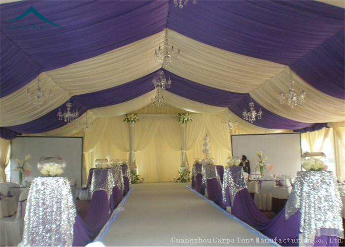 White Roof Durable Marquee Tent , Wind Load 100km/h Tents For 300 People