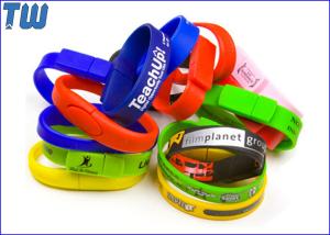 China Silicon Wristband Usb Pen Drive 2GB Free Logo Printing Popular Design factory