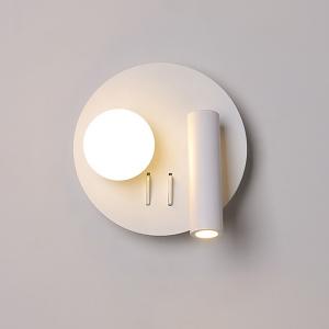China Bedside reading wall lamp acrylic ball Nordic bedroom bed board light living Bedhead wall light for hotel factory