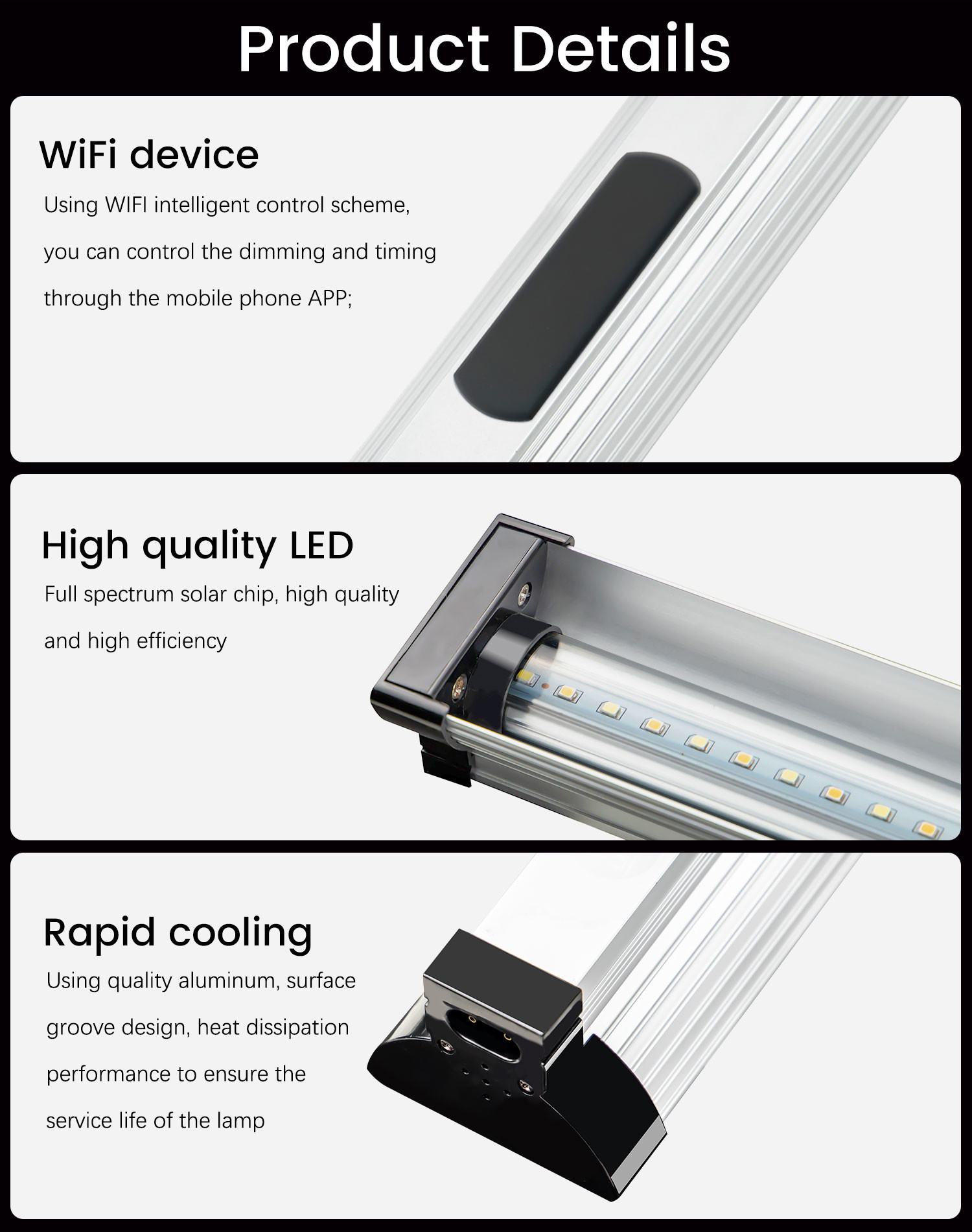 Wifi control Seed Cultivation 50000hrs Grow Light Strip , 3700K Grow Lamps For Indoor Plants