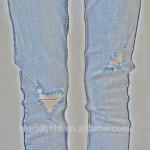 High Waisted Ripped Skinny Jeans For Female , Slim Fit Denim Pants OEM Service