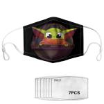 Baby Yoda Printed Reusable Face Mask With Filters