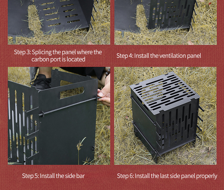 Multifunction Portable Charcoal BBQ Grill Stove for Grilling, Skewering and Cooking