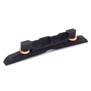 China 4 String Acoustic Mandolin Bridge Replacement Banjo Ebony Upper Bottom Bridge With Two Knobs factory