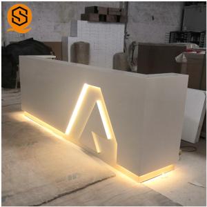 China Artificial Stone Commercial Salon Reception Desk Retail Counter Desk factory