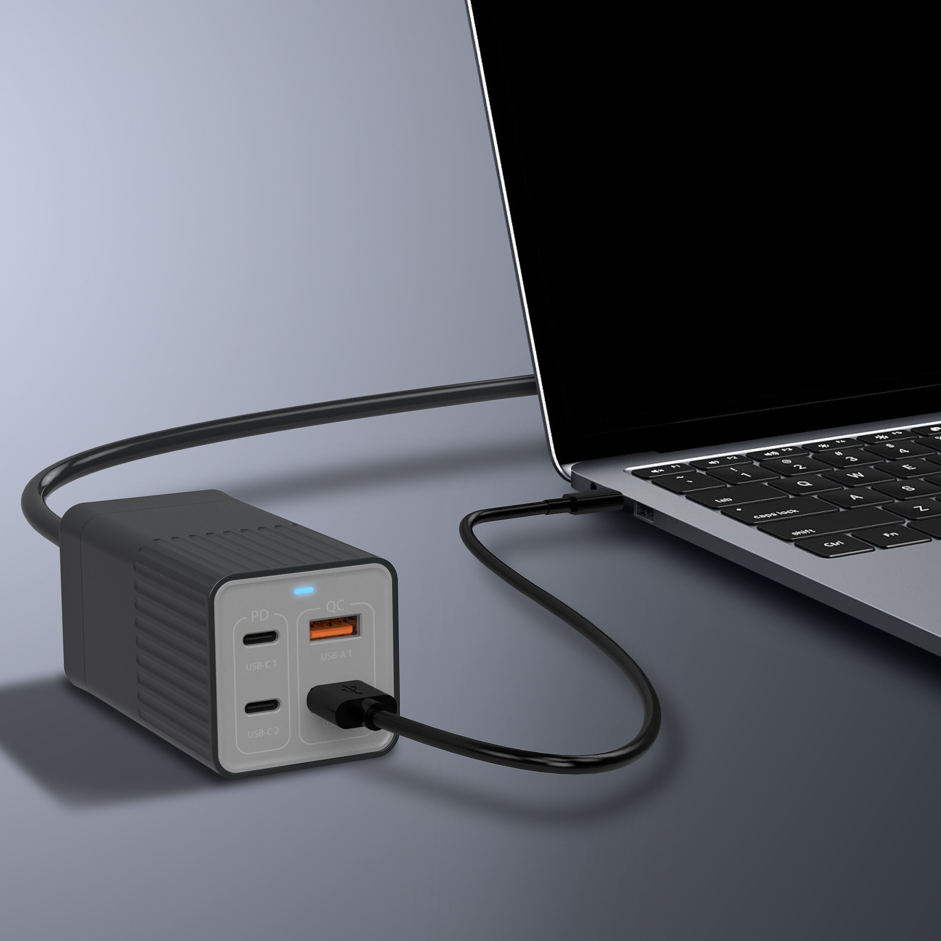 65W Gan USB C PD Charging Adapter 2A+2C Ports for Mobile Phone Tablet PC Desktop