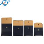 High end custom logo pu leather Microfiber Button Jewelry Pouch white pink