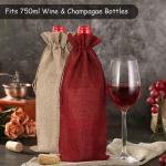Resuable Drawstring Printed Jute Bags Gift Bags for Wine