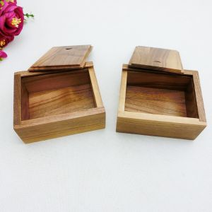 smaller walnut USB storage box / walnut soap box /smaller ear ring box