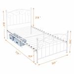 Modern Style White Heavy Duty Single Bed Frame Waterproof Simple Style