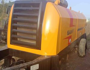 China Yellow Used Sany Trailer Mounted Concrete Pump 180KW HBT8018C factory