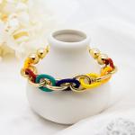 Lover'S Stainless Steel Men Bracelet Elastic Rope Yellow Gold Inner Diameter 7