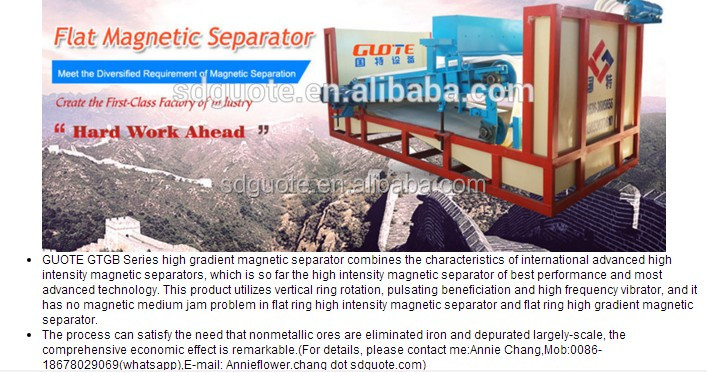 1800 KG Iron Ore Wet Belt Electromagnetic Separator Filter with 1 of Core Components