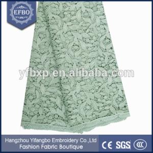 China High quality 100 polyester african mint green guipure lace fabric for party factory