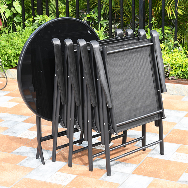 Outdoor Cafe Garden Balcony Patio Beach Metal Iron Folding Armchair with Mail Packing