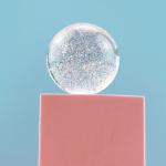 Home crystal craft shining acrylic uv balls 50mm glitter powder toys ball clear