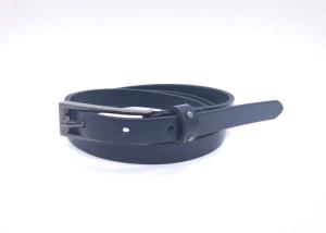 China Blue Skinny Women's Fashion Leather Belts For Jean Pants / Ladies Waistband With Gunmetal Buckle factory