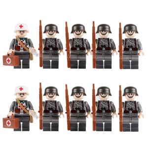 China Bricks WW2 military building blocks German soldier medical army weapon guns set figures accessories toys factory