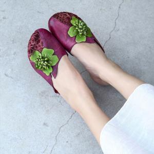 China S001 Genuine leather women's shoes flower woven cool and breathable slippers factory direct sales factory