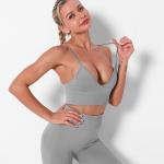 Seamless knitted sexy French triangle bra bodybuilding vest
