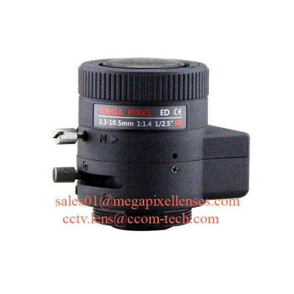 China 1/2.5" 3.3-10.5mm F1.4 3MP~5MP CS Mount Manual IRIS/DC Auto IRIS/P-IRIS IR Vari-focal Lens for MT9P006 factory