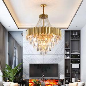 China Mirror Titanium Crystal Modern Pendant Light Stainless Steel Residential factory