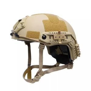 China FAST Ballistic Helmet NIJ IIIA Ballistic Protective Headgear Kevlar Tactical Large Size High Cut Khaki Helmet factory