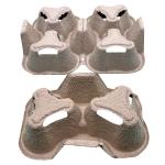 2 / 4 Disposable Biodegradable Paper Cup Carrier Tray , Cup Holders Natural
