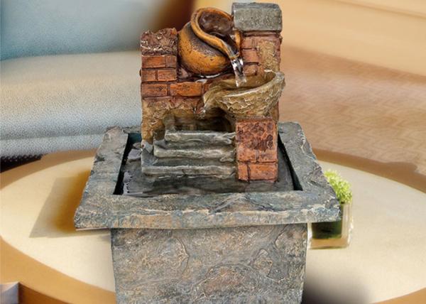 Polyresin Red Brick H16.5CM American Style Fountain Tabletop Small Ornament