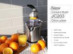 JC203 160W Stainless Steel Compact Citrus Press with Aluminmum Diecast Handle