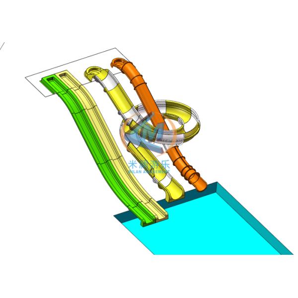 FRP Material Childrens Water Slide 2.0m Height For Indoor Outdoor Use