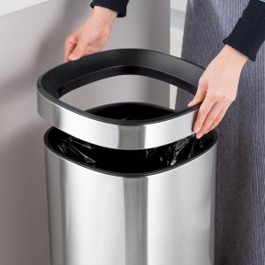 China 8L/12L/20L/30L Stainless Steel Household Storage Bucket SS Rectangle Trash Bin Without Lid Open Top Waste Bin for Office factory