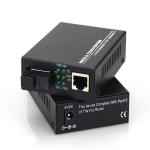 Black Ethernet Fiber Media Converter 10/100/1000M Single Fiber Single Mode 20km