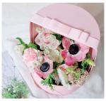 Colorful Creative Round Slide Roses Gift Packaging Paper Flower Box for Luxury