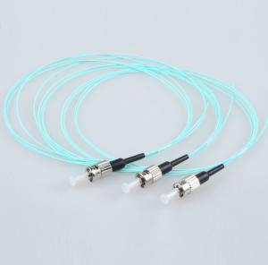 China FC/UPC OM3 0.9mm Fiber Optic Pigtail LSZH aqua cable IL&lt;=0.2dB factory