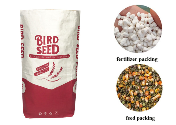 Flexo Print Kraft Paper Bag 20kg 25kg For Skim Milk Powder